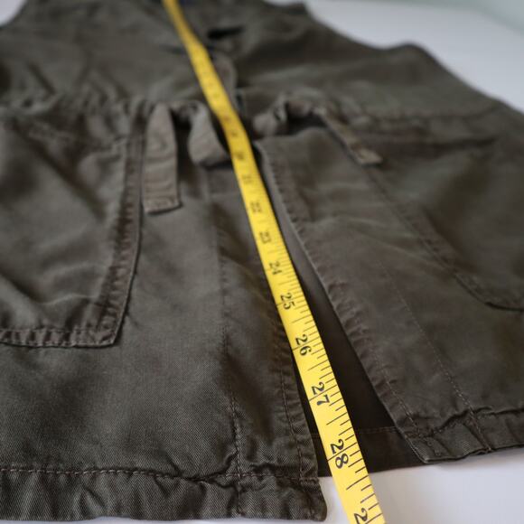 Sanctuary Womens Vest Size Medium Olive Green Soft Tencel Open Front Tie Waist - Picture 9 of 9